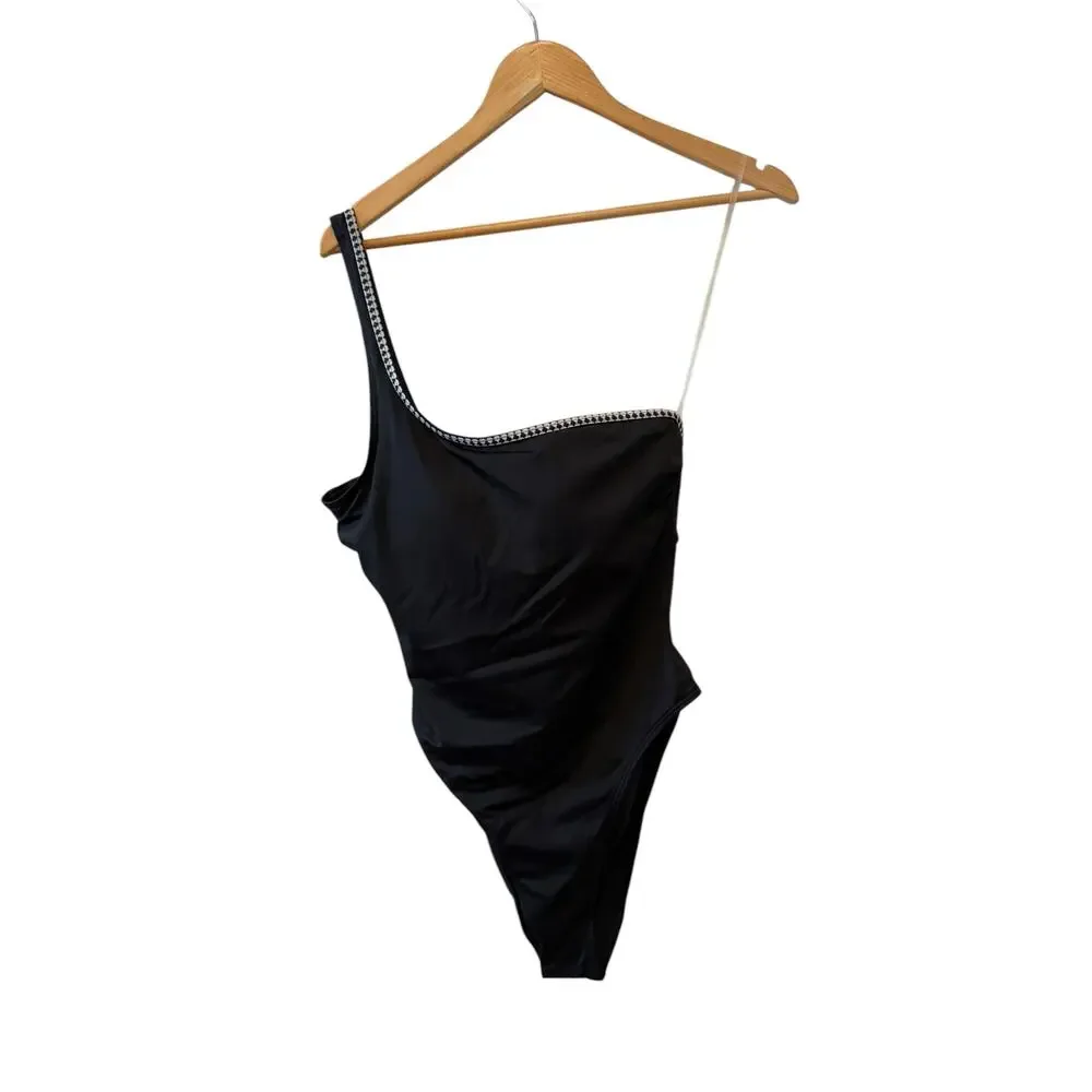 Lem Lem Lena One Shoulder Swimsuit Black L